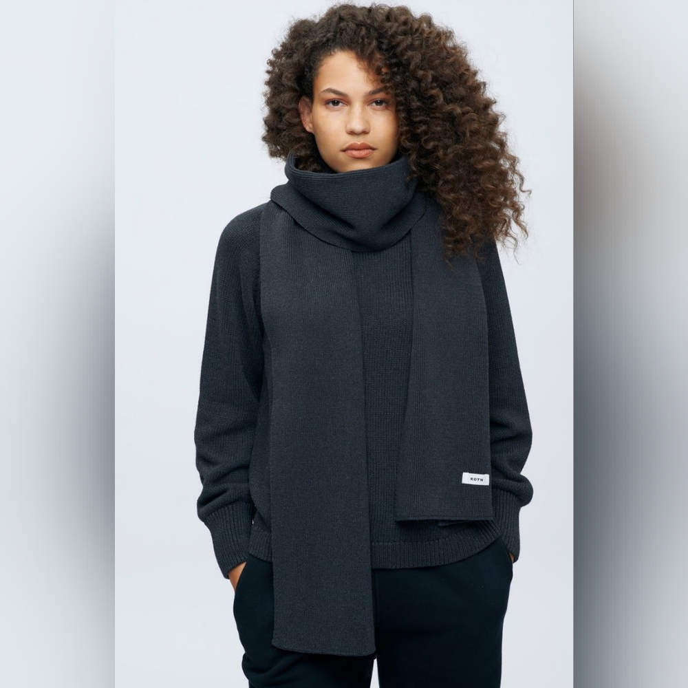 Kotn Black Knit Scarf